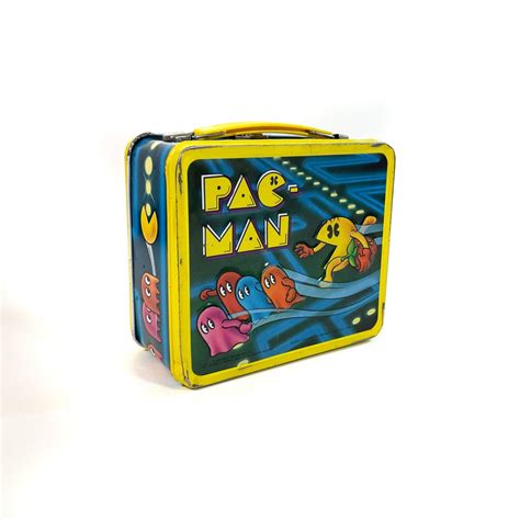 vintage pac man metal lunch box|pac man lunchbox.